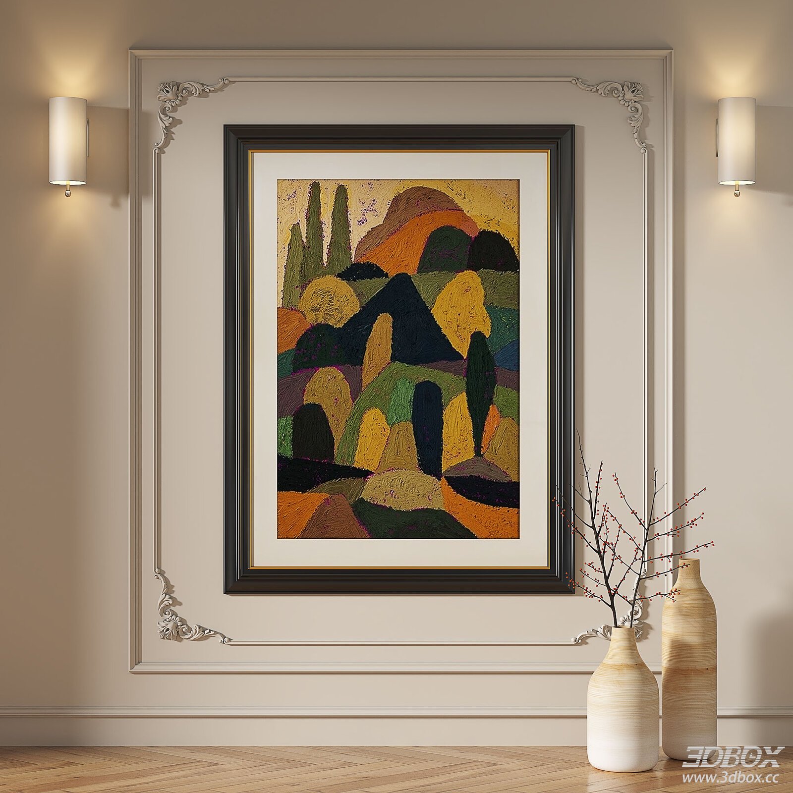 French Retro Abstract Decorative Painting Frame