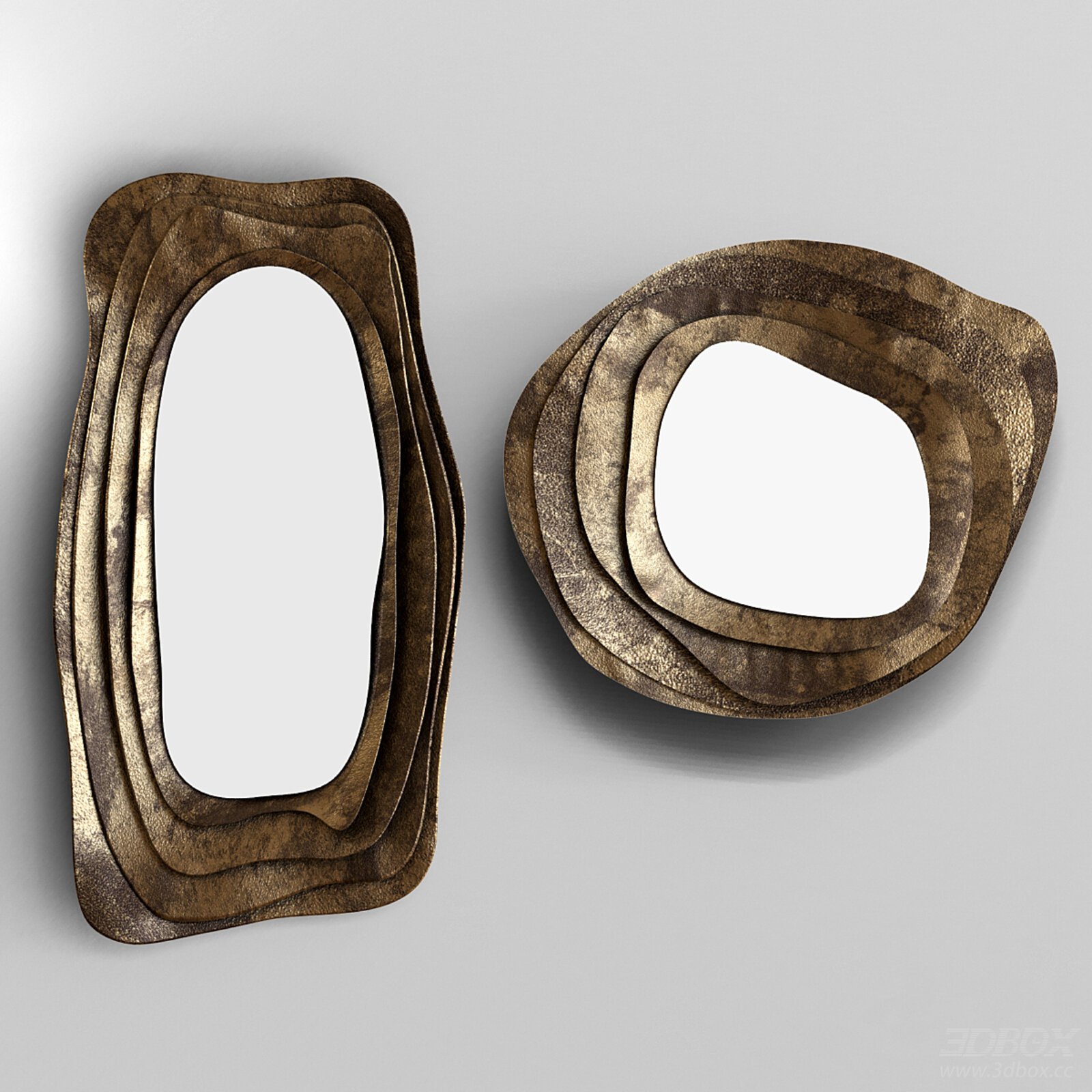 Modern Metal Mirror Set