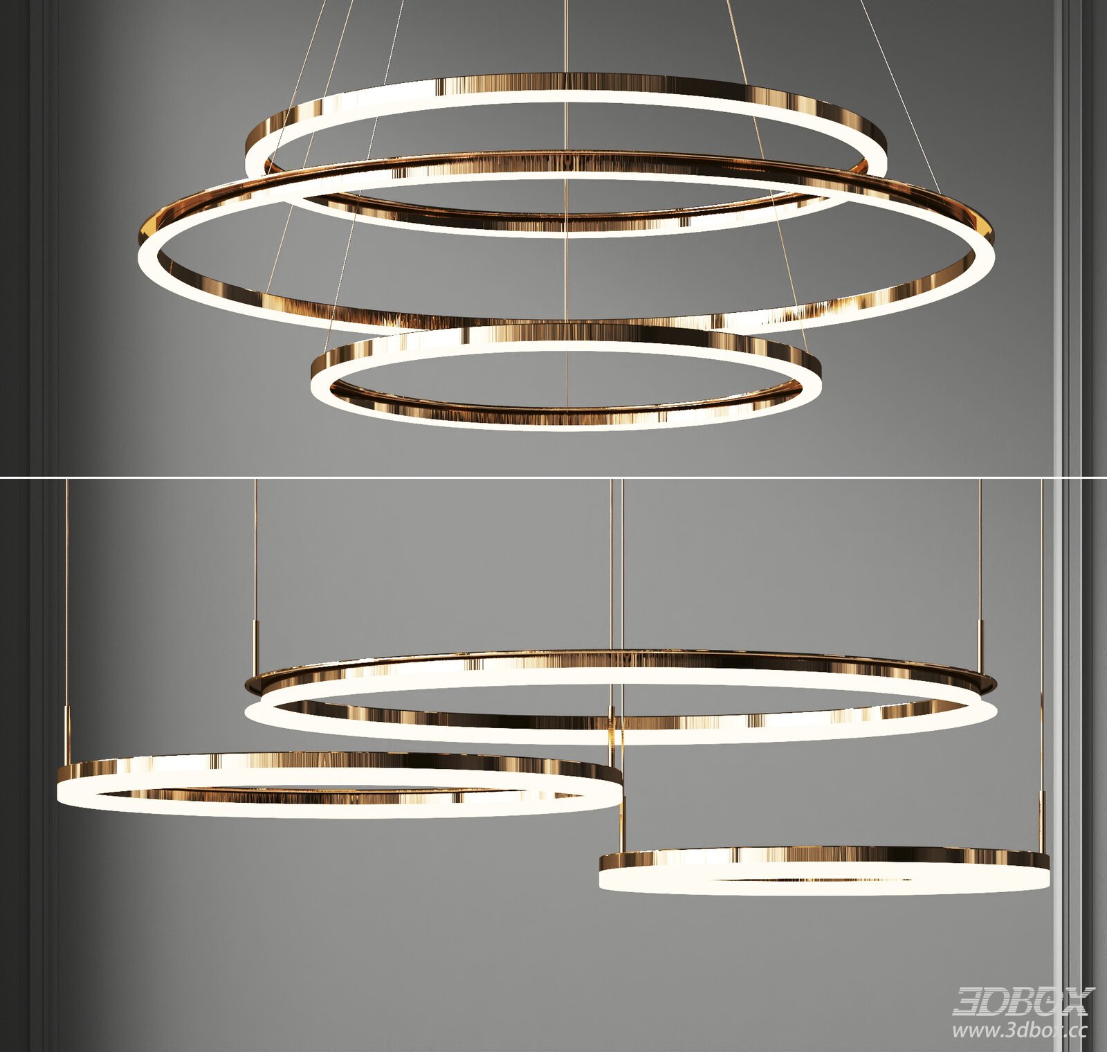 Modern Metal Chandelier Set