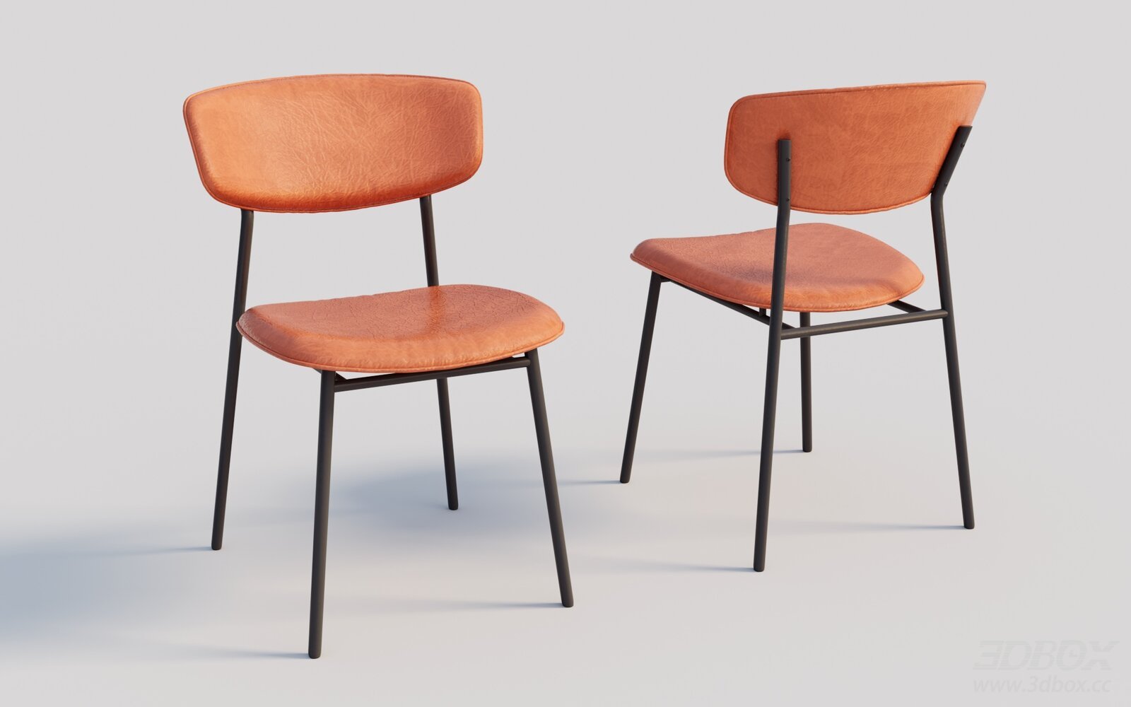 Modern Leather Chair with Metal Frame