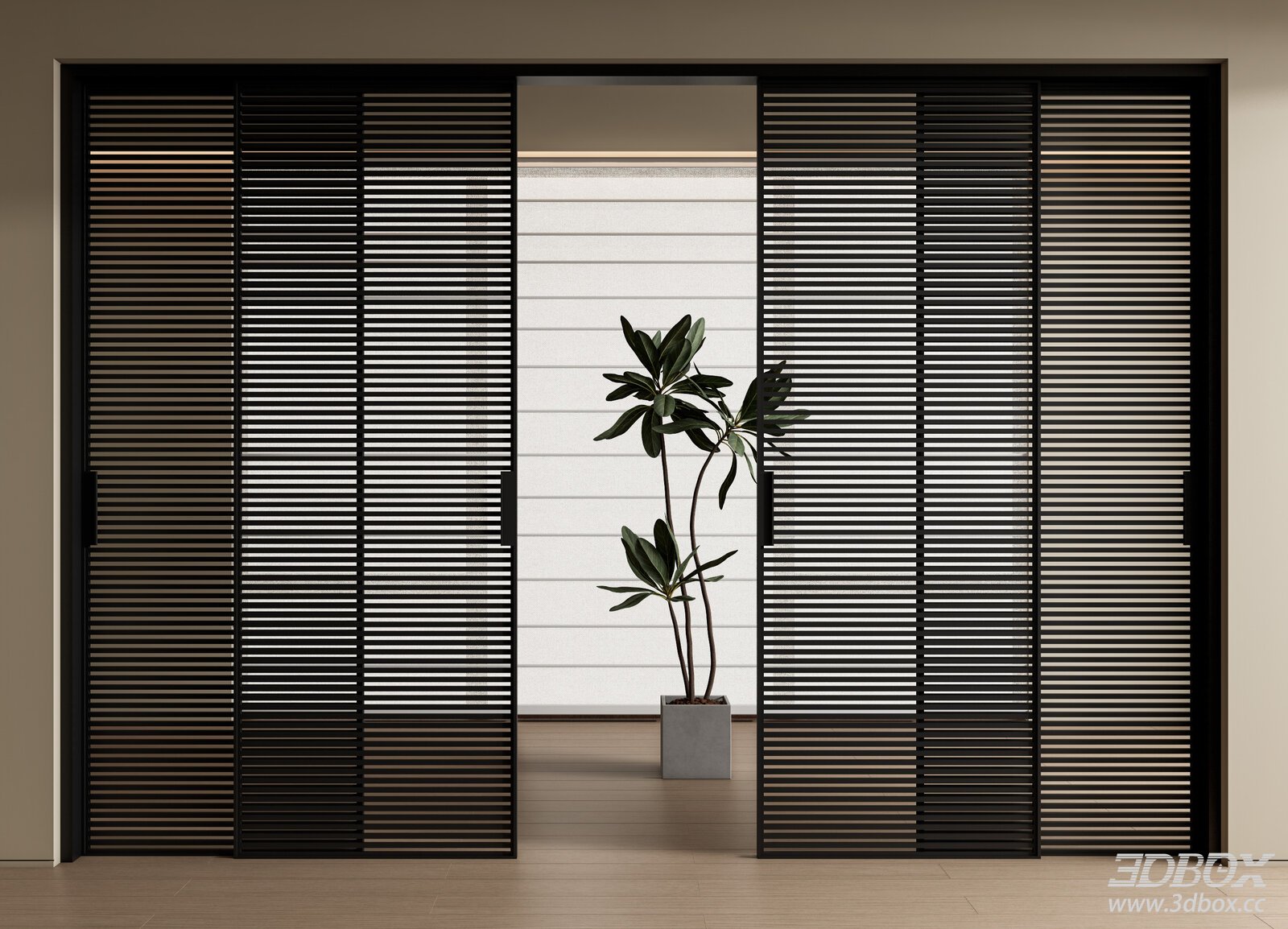 Modern Grille Sliding Door