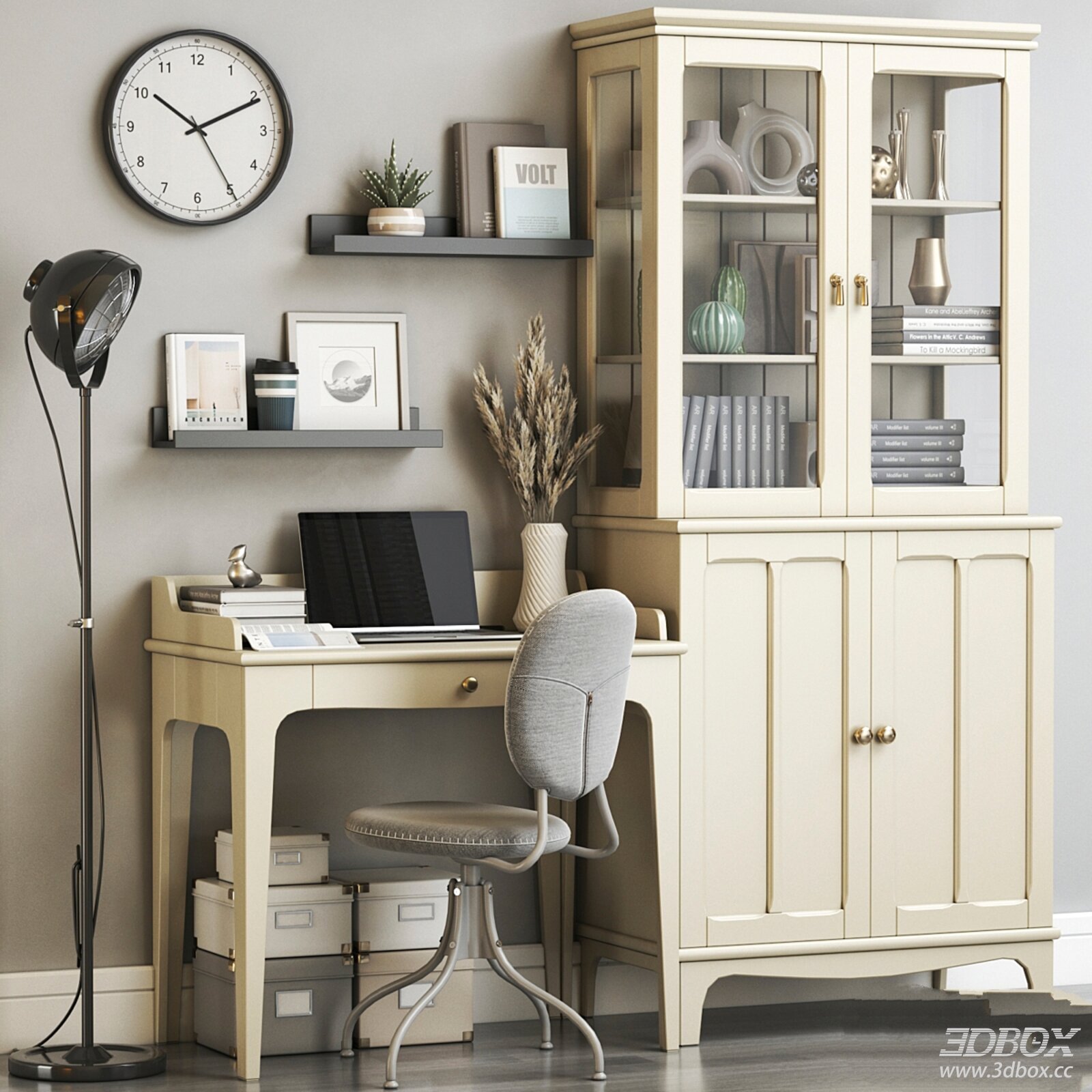 IKEA Office Space Desk and Cabinet Set