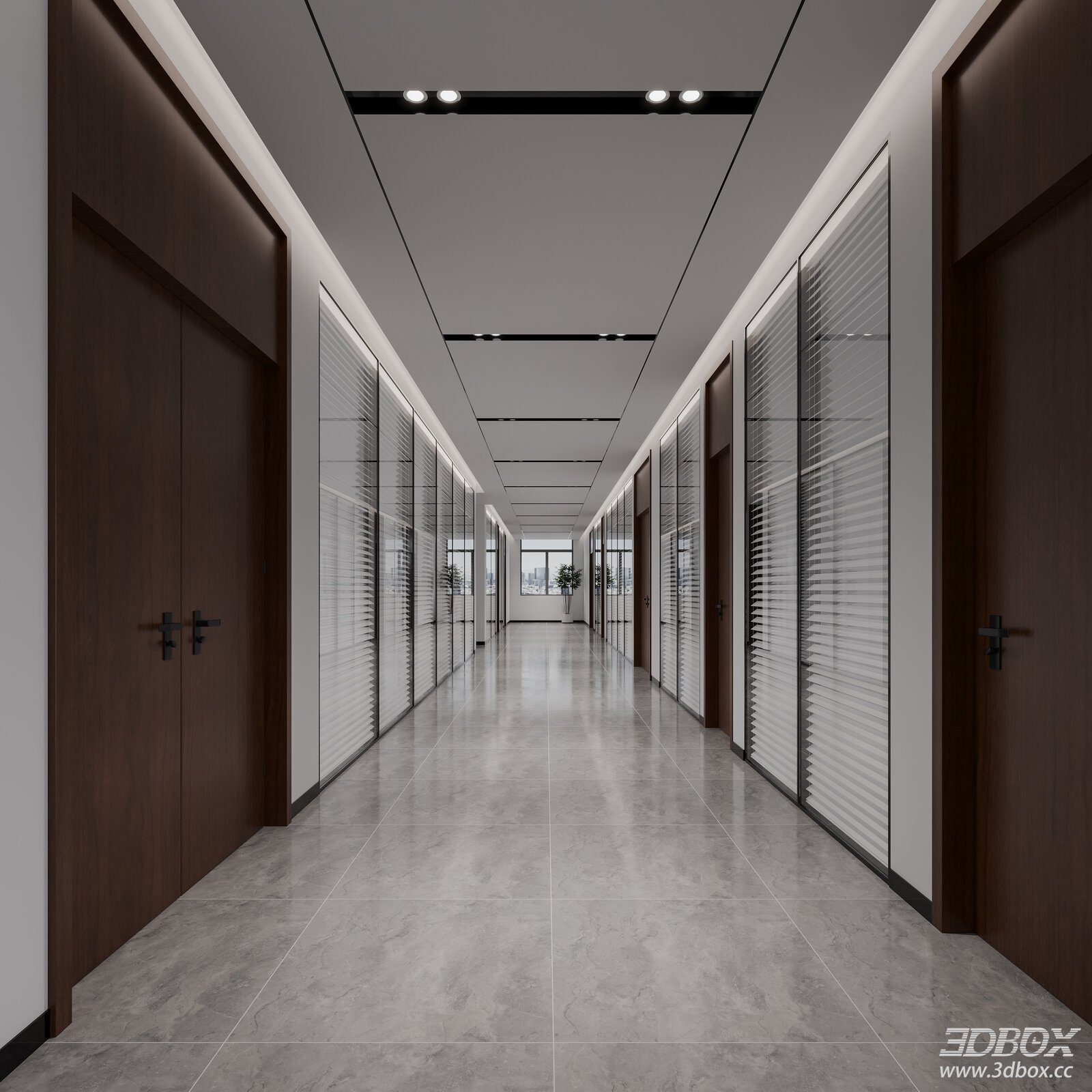 Modern Office Hallway