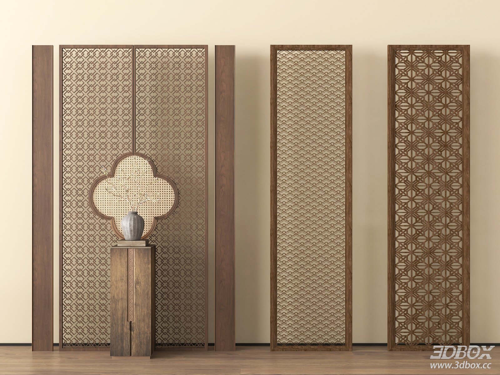 Chinese - style Wooden Partition Screen