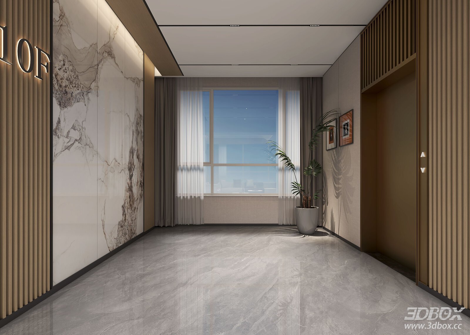 Modern Hotel Hallway