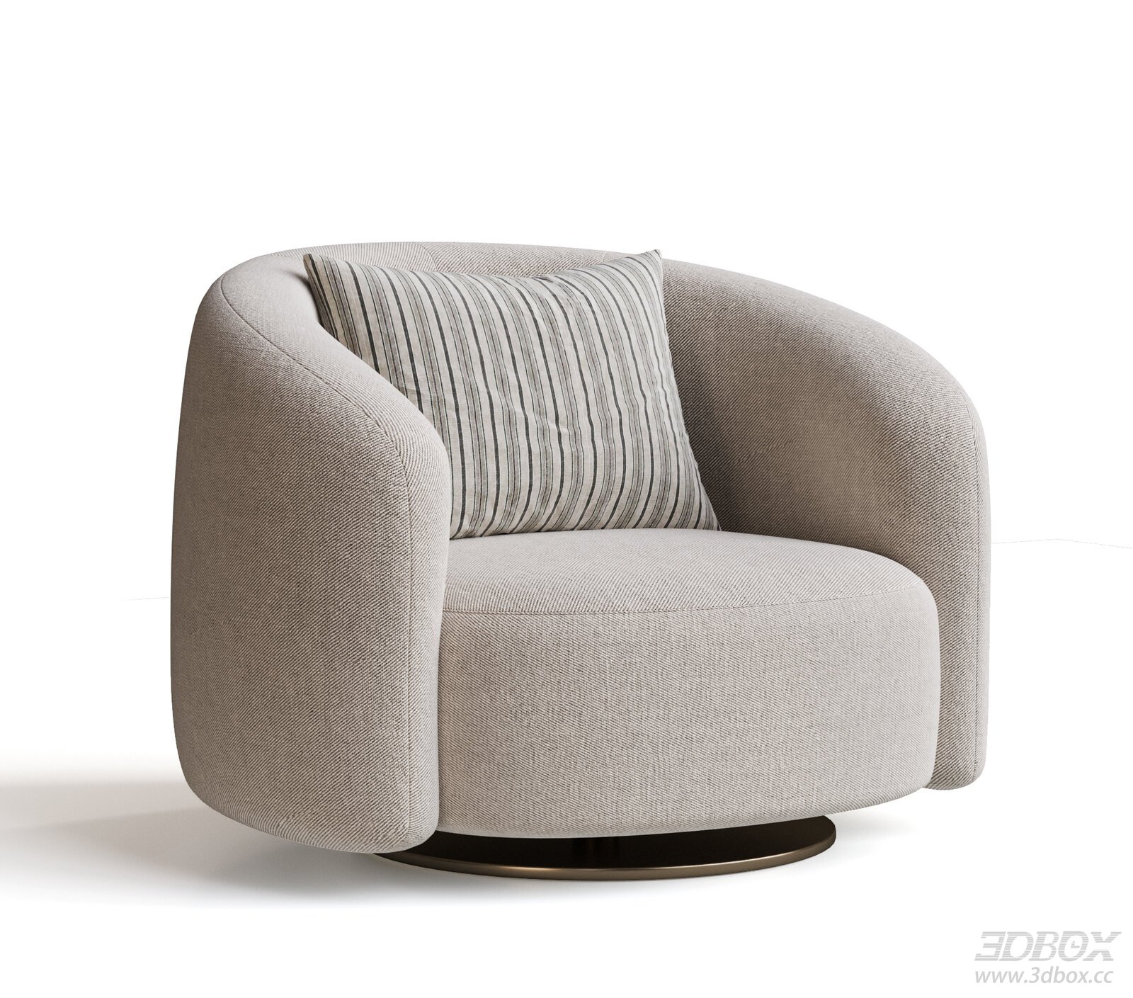 Minotti Modern Italian Single Fabric Sofa with Cushion