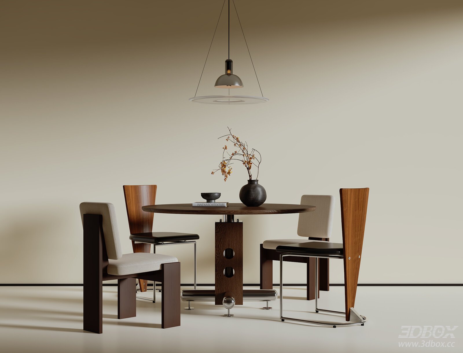 Modern Mid - Century Dining Table and Chair Set