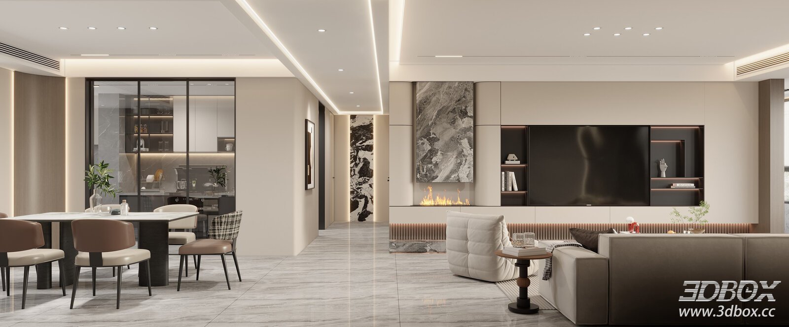 Modern Italian Living and Dining Room