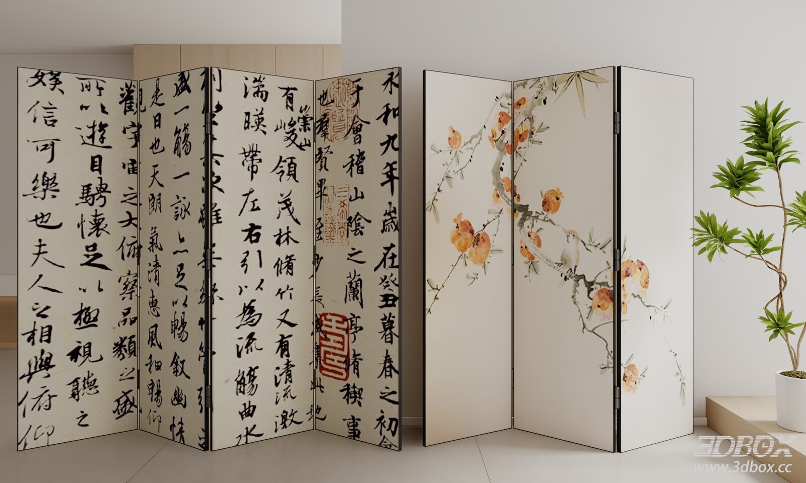 Traditional Chinese Screen Model