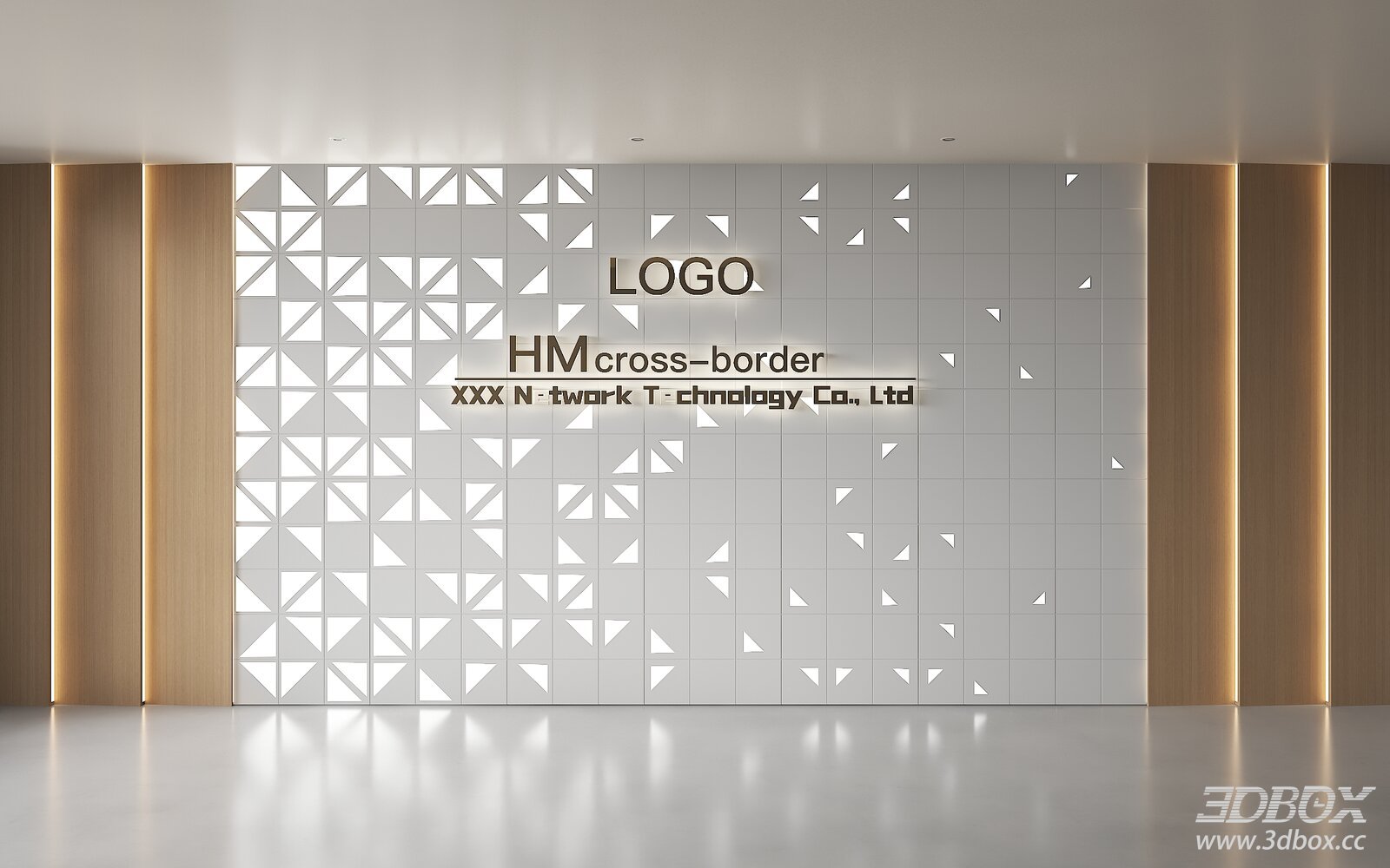 Modern Reception Wall with Geometric Design