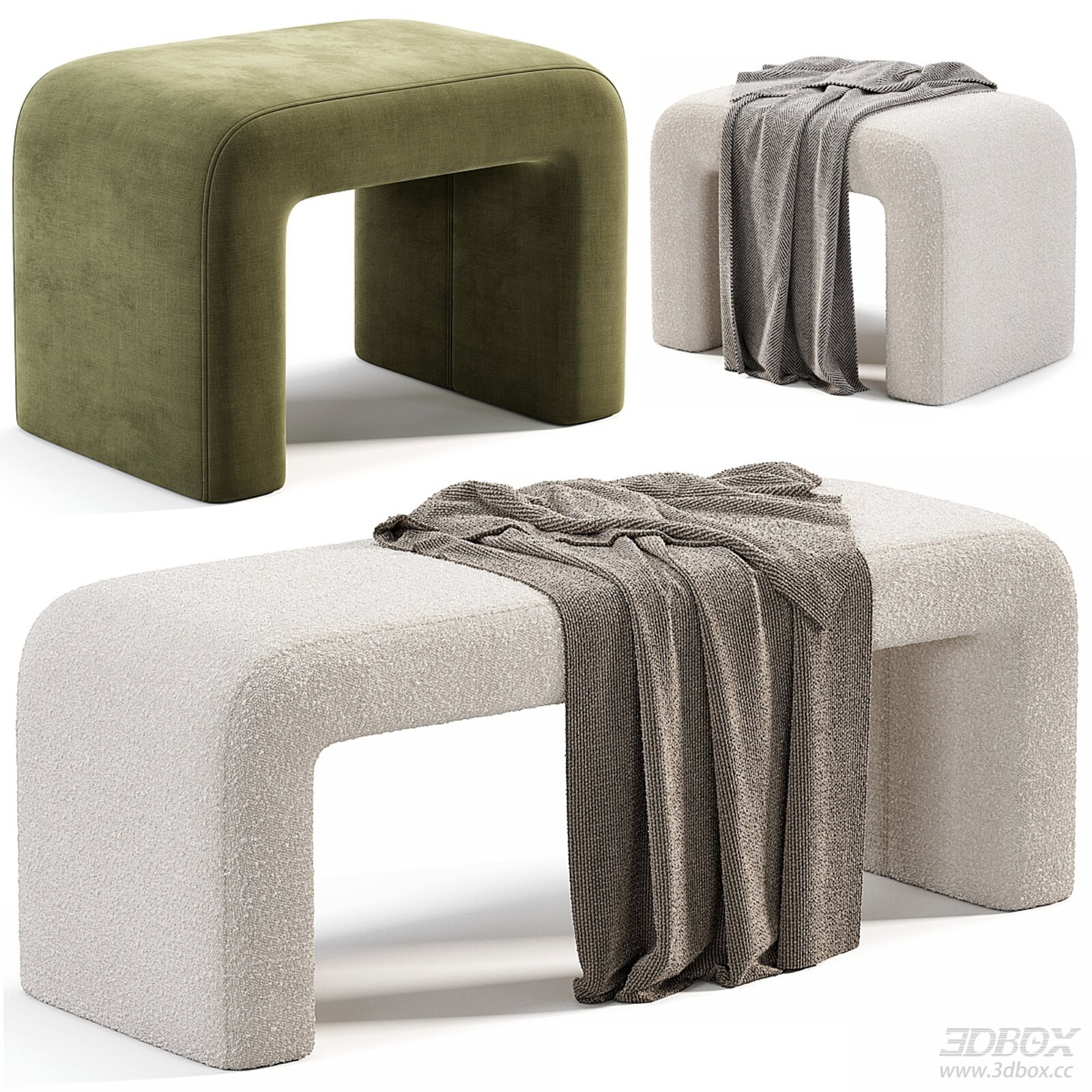 Modern Boucle Pouf