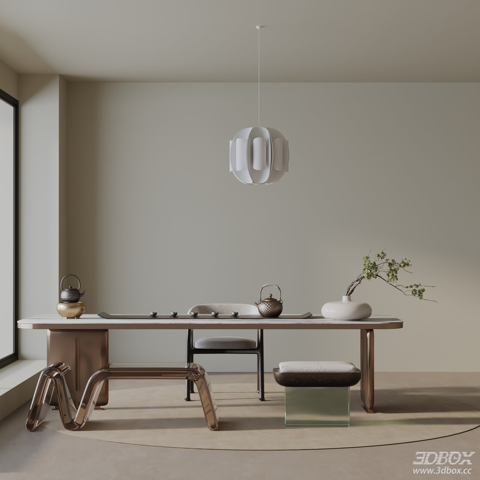 Modern Tea Room with Elegant Furnishings