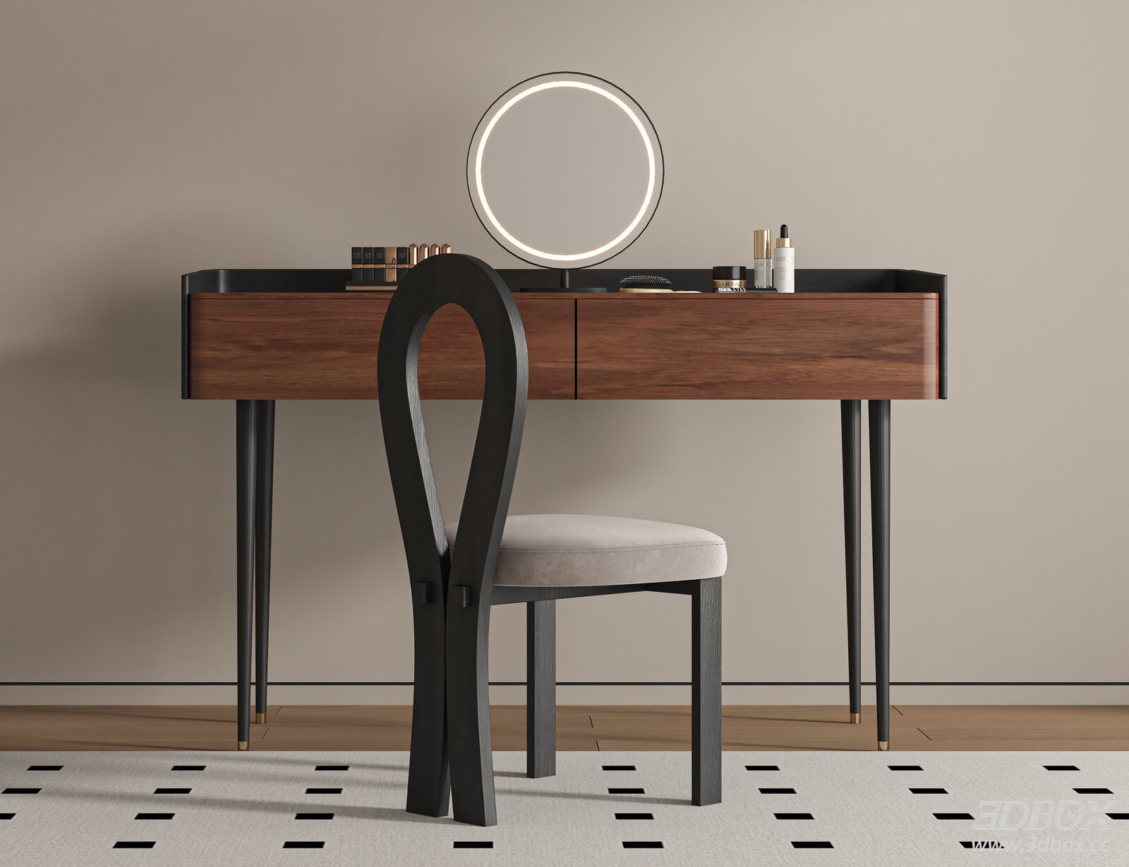 Mid - Century Dressing Table with Chair