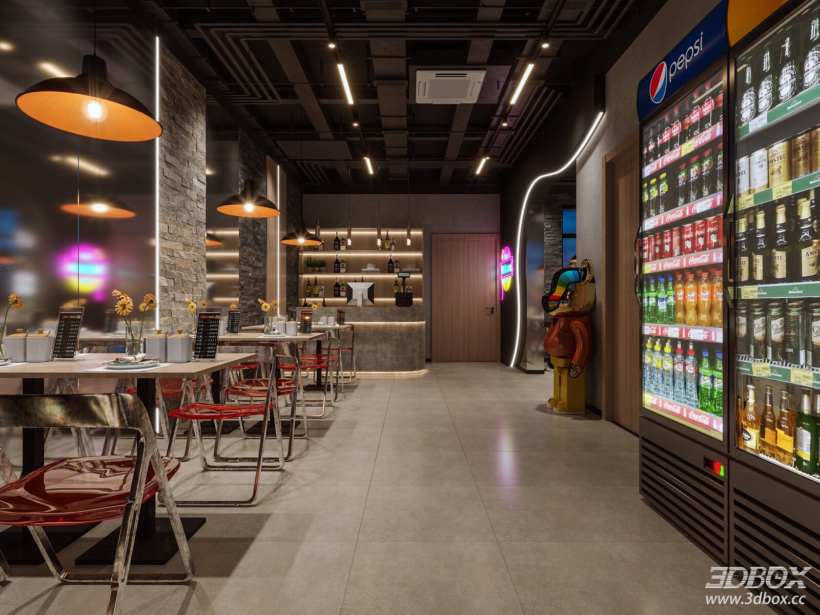 Modern Barbecue Restaurant Interior