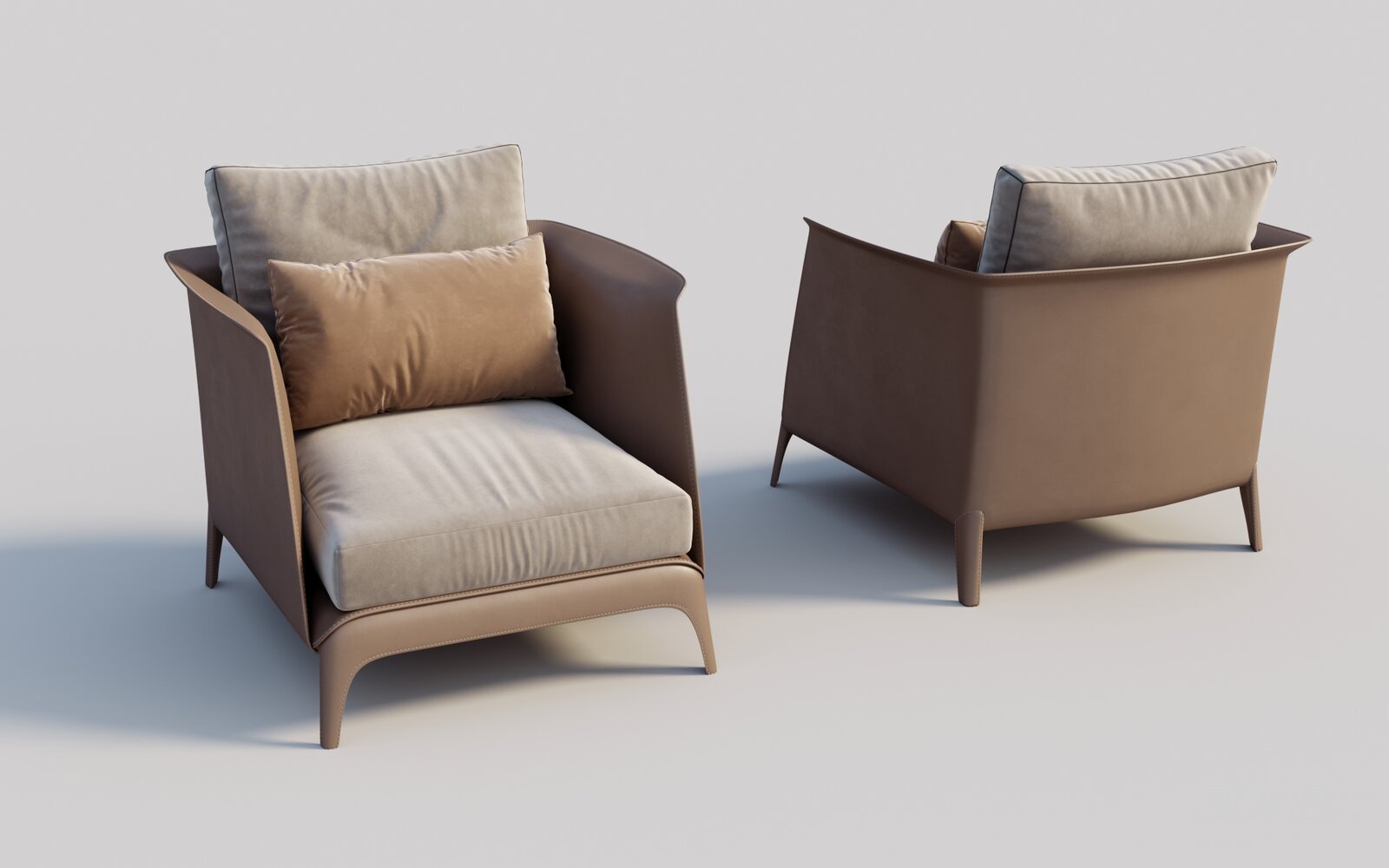 Modern Armchair with Cushions
