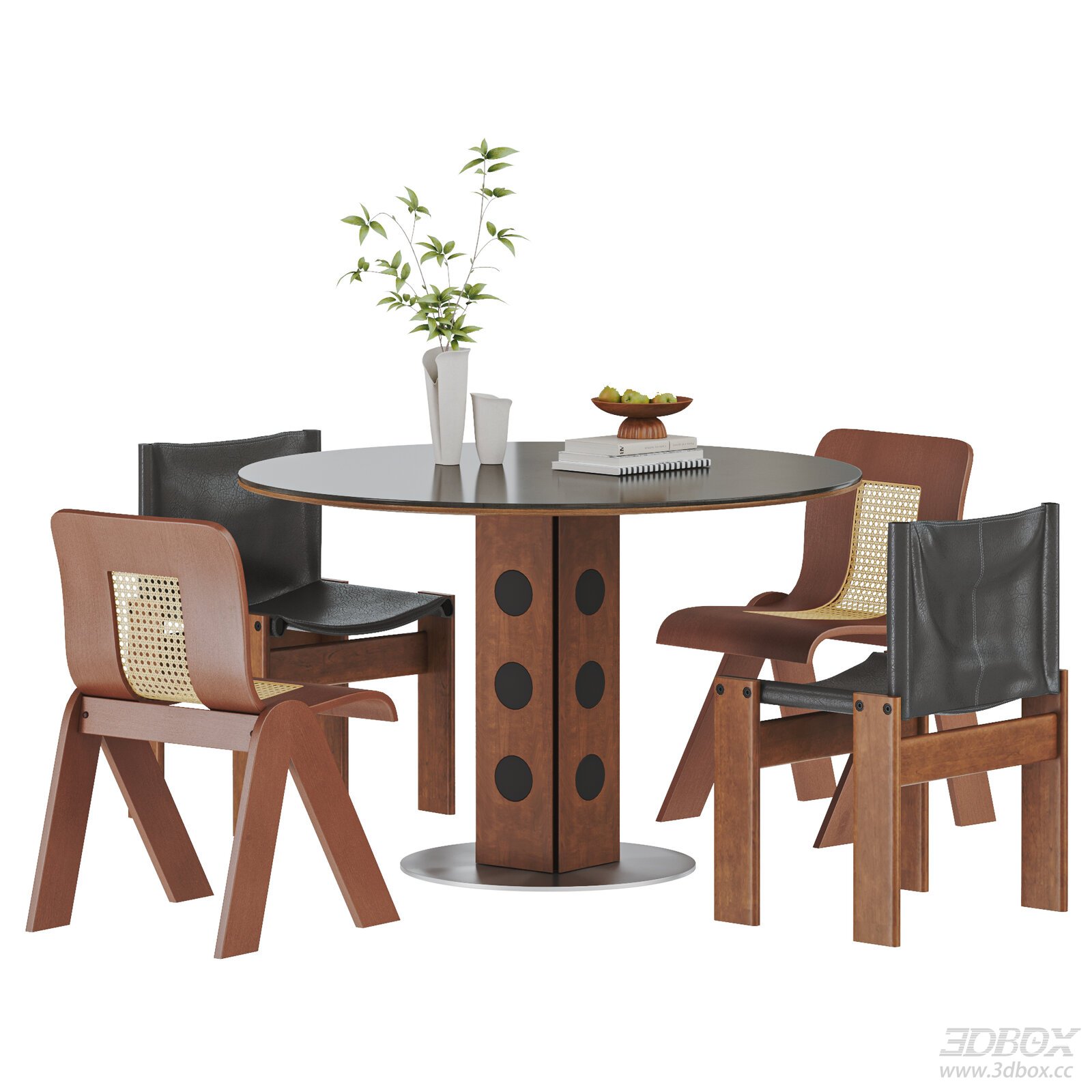 Vintage - style Round Dining Table and Chairs Set