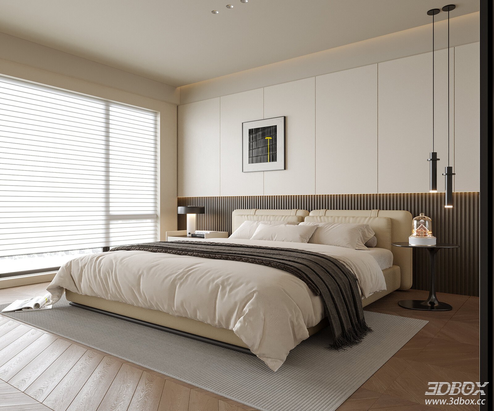 Modern Bedroom with Elegant Bed