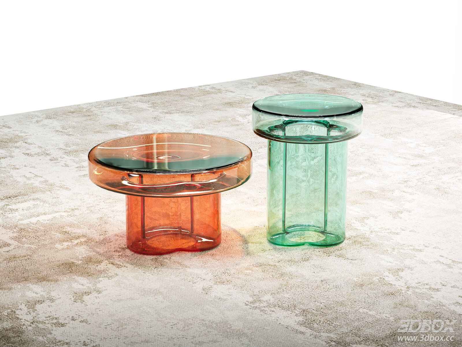 Acrylic Side Tables with Translucent Design