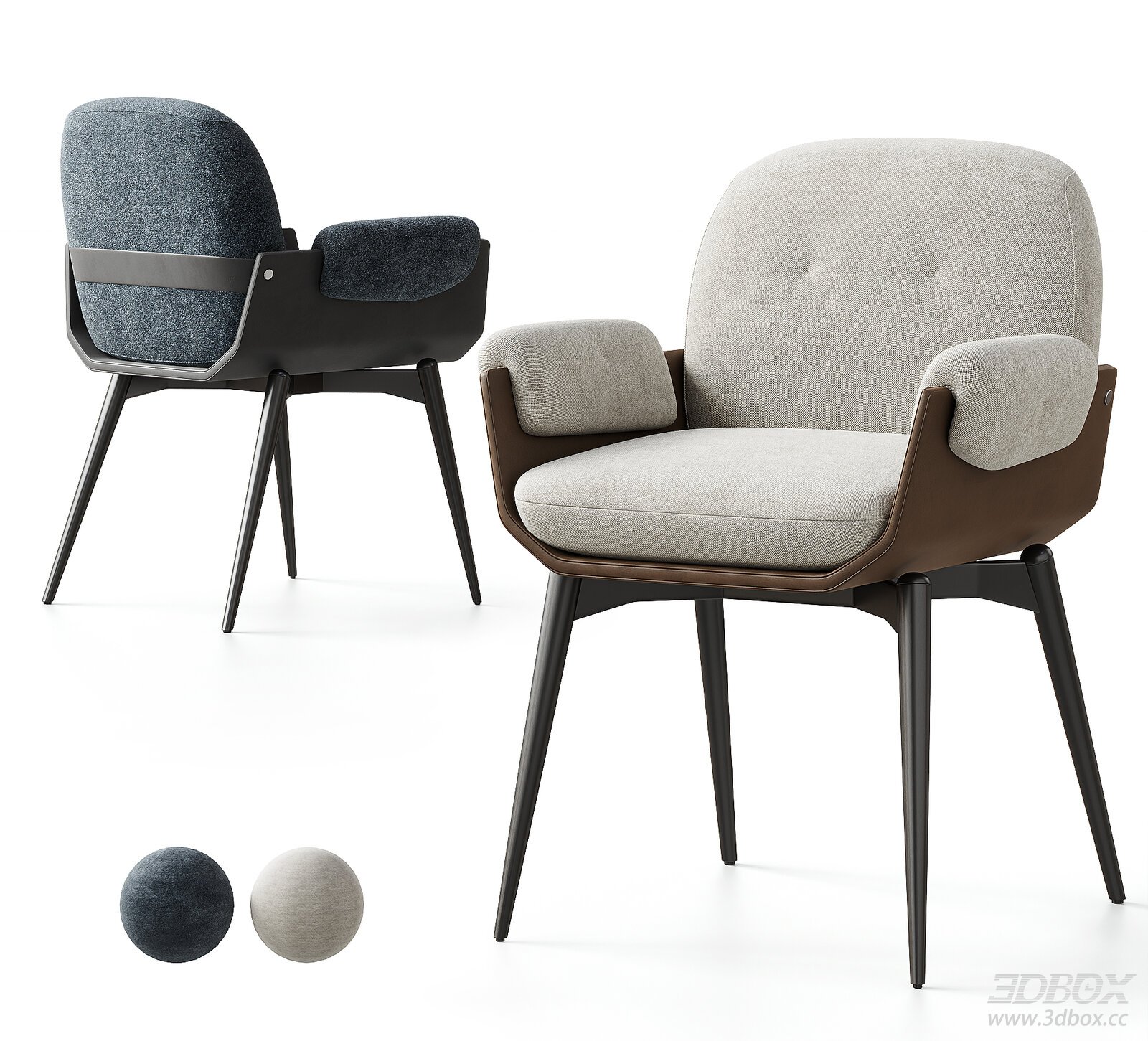 Modern Italian Armchair with Fabric Upholstery