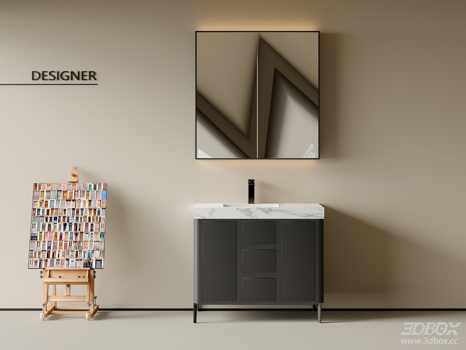 American - style Bathroom Vanity with Mirror