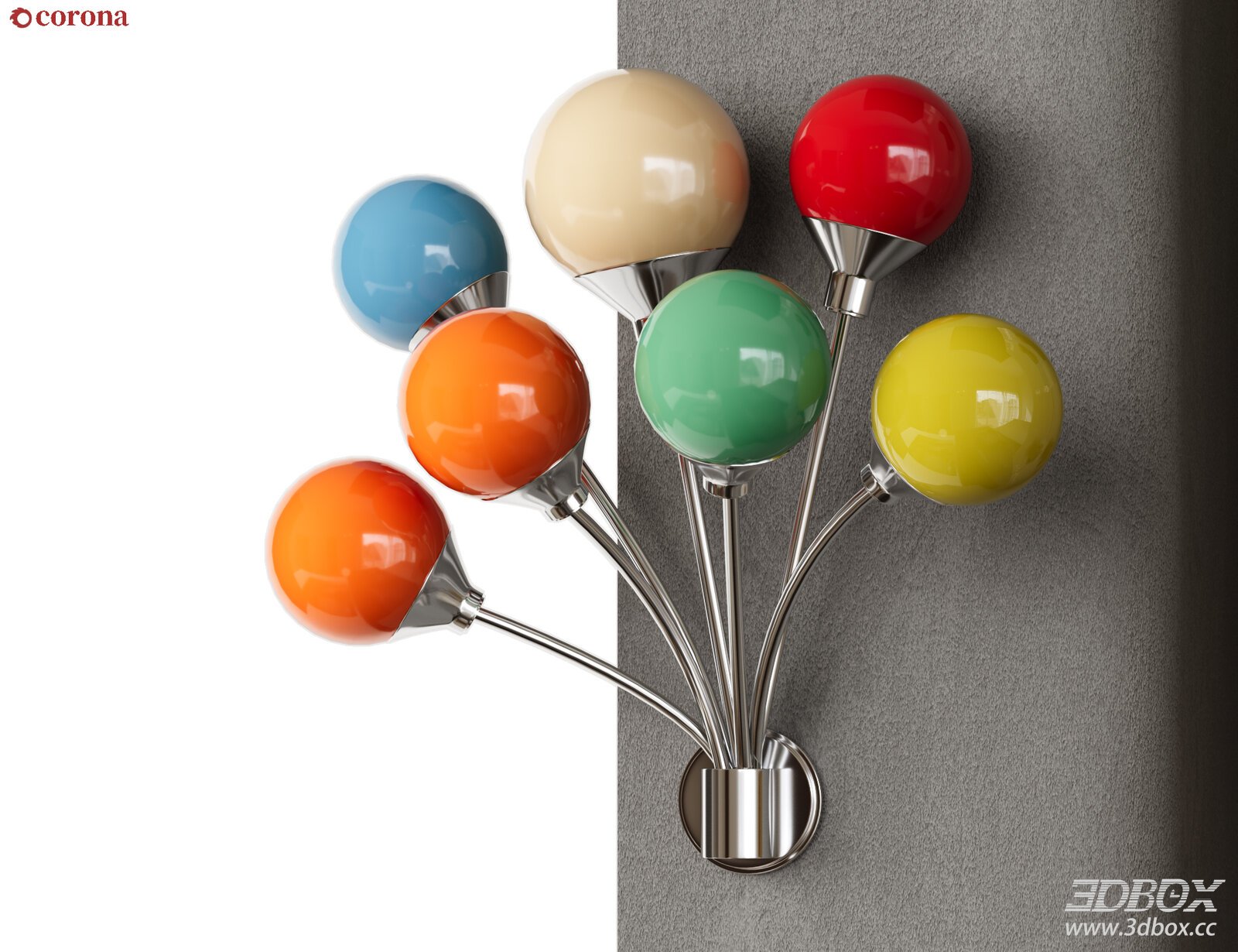 Retro Bauhaus Multicolored Balloon Wall Lamp