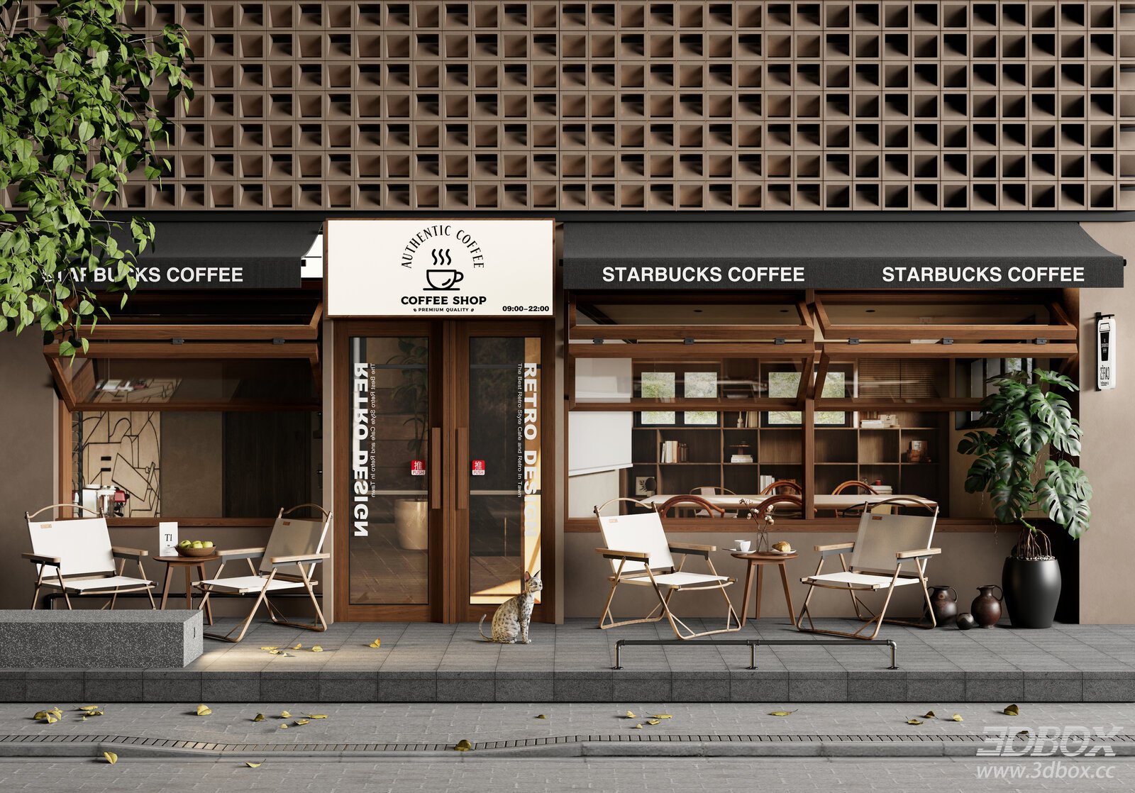 Modern Coffee Shop Facade