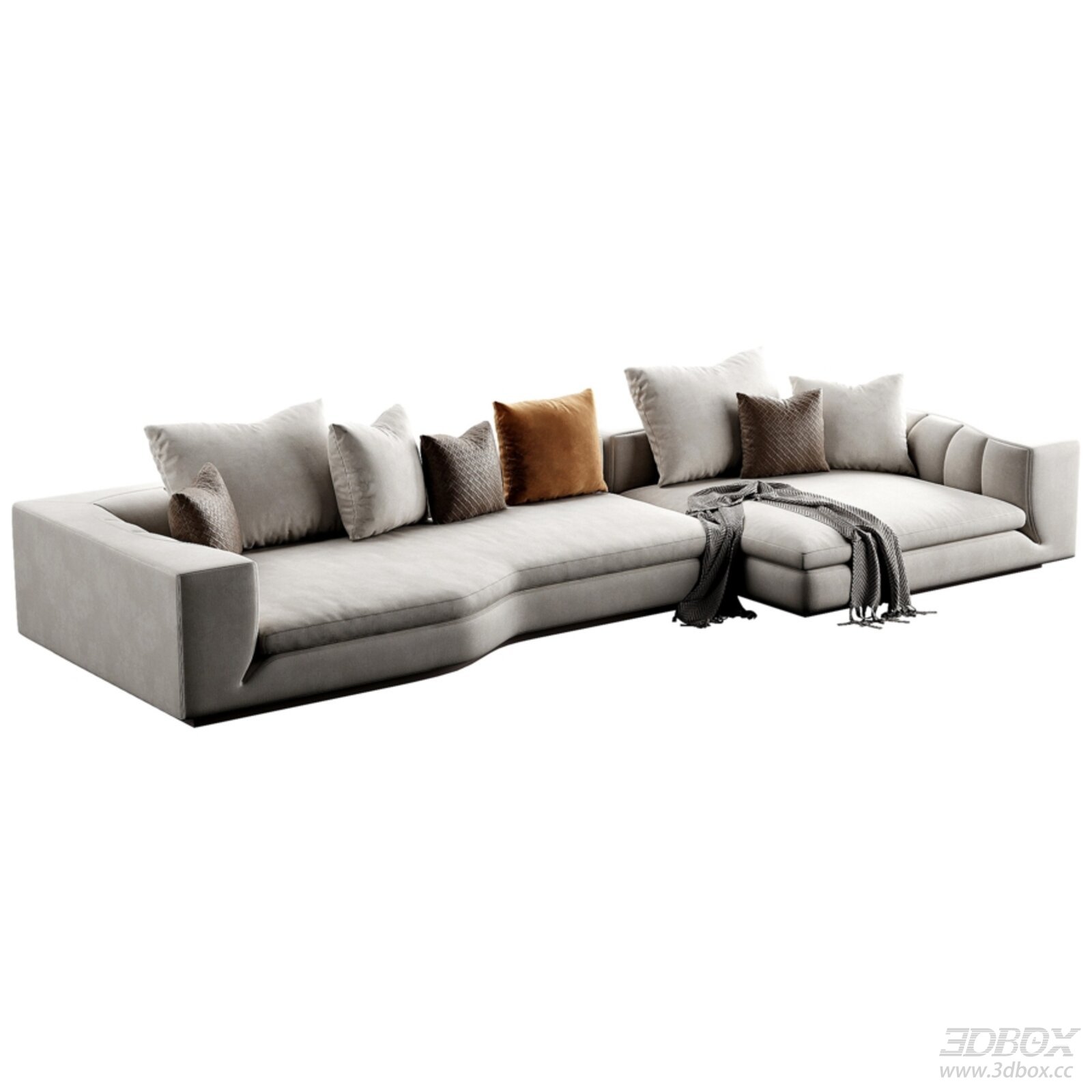 Modern Sectional Sofa with Pillows