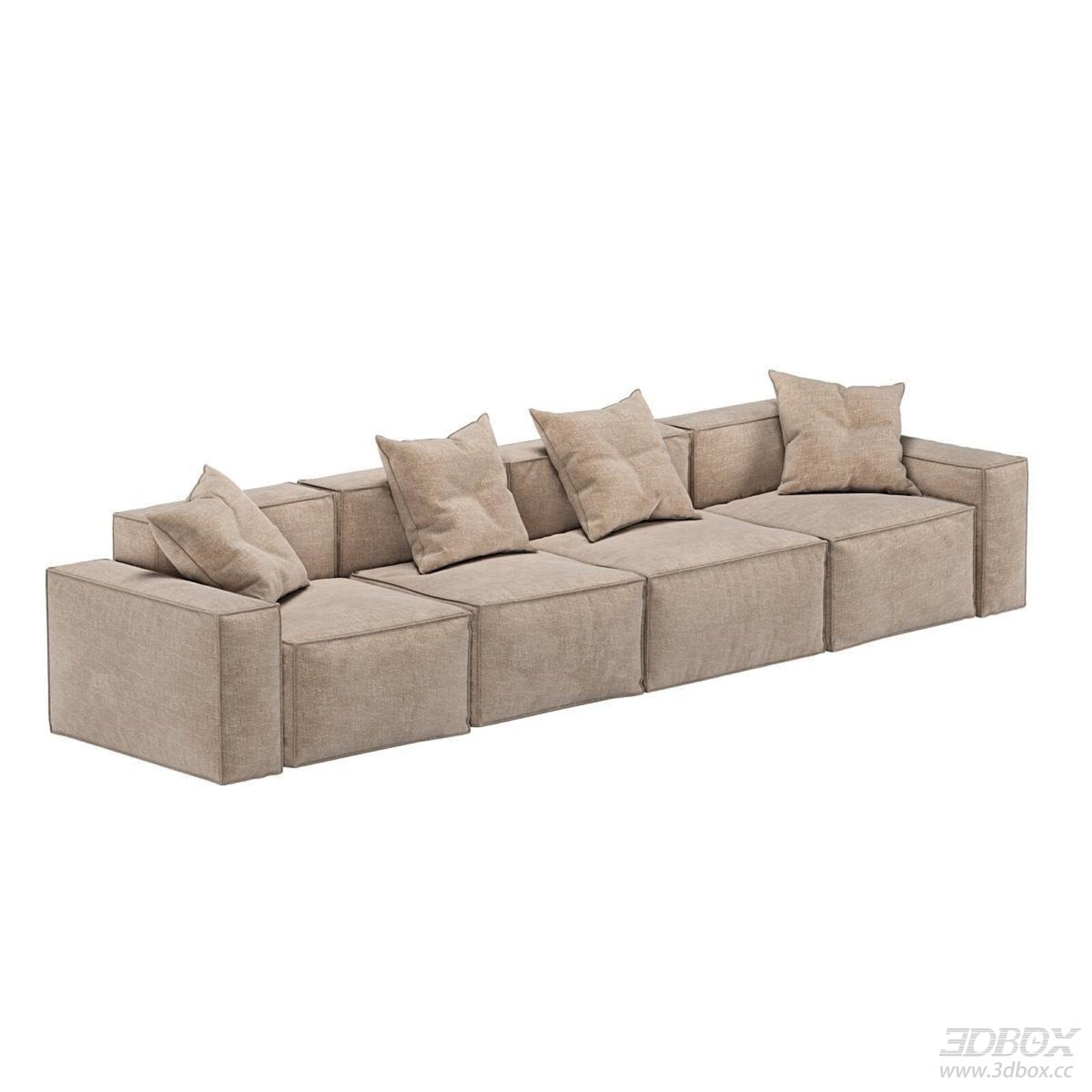 Modular Fabric Sofa with Pillows