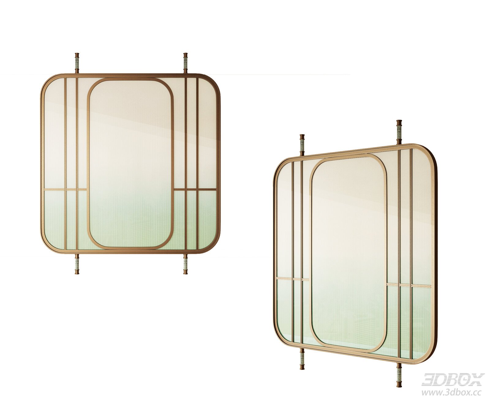 Modern Glass and Metal Room Divider