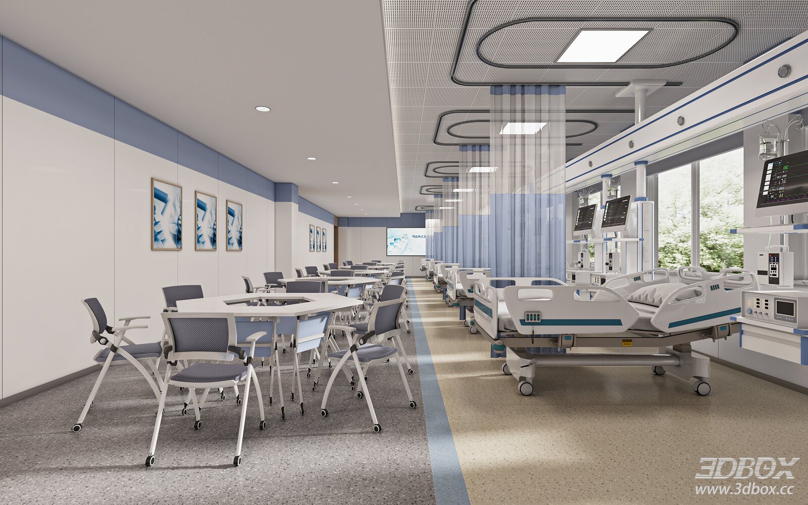 Modern Hospital Ward and Training Classroom