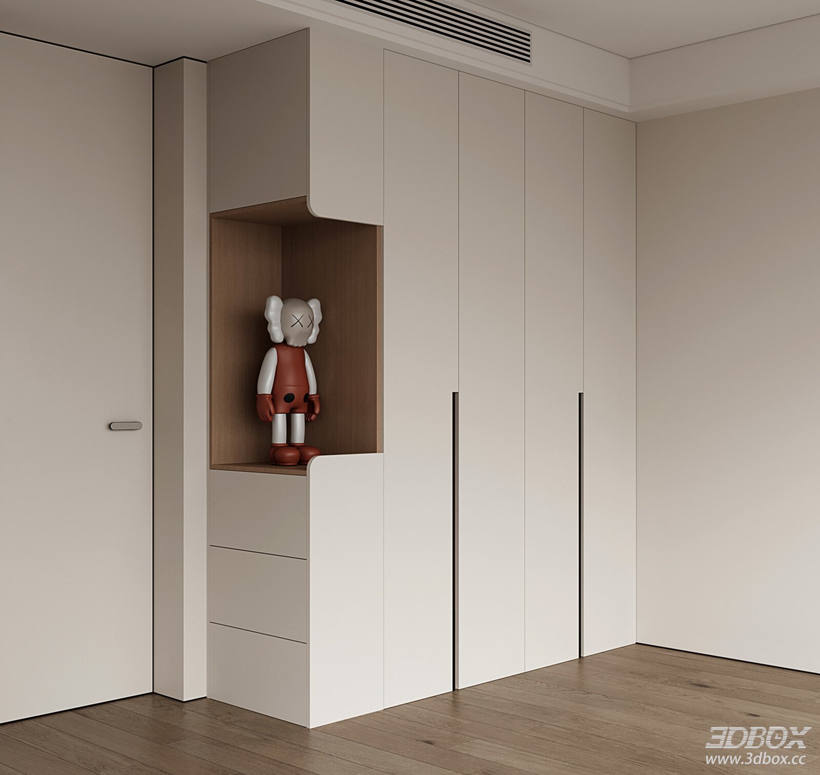 Modern Custom - corner Open - shelf Wardrobe