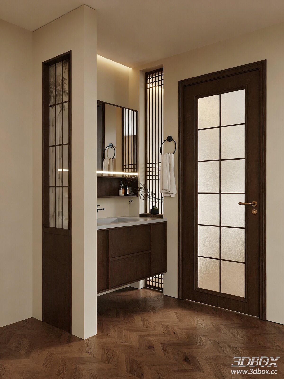 Chinese - style Bathroom Sink Area