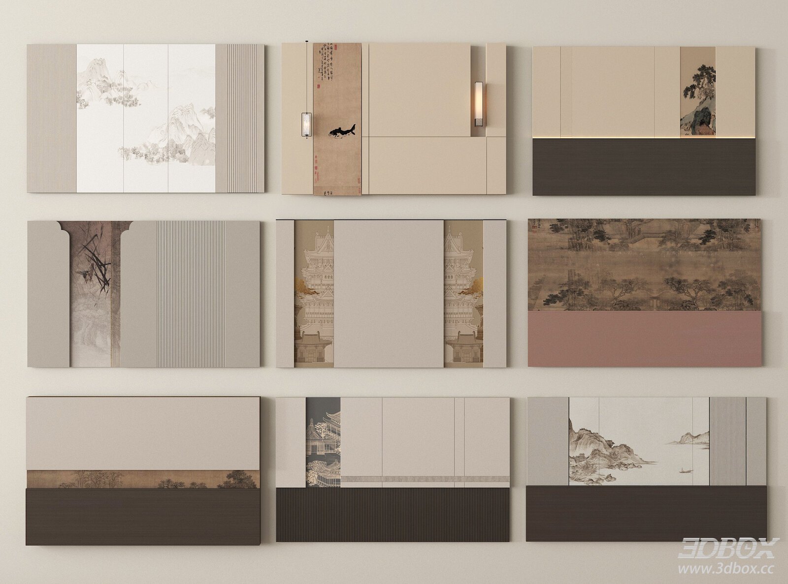 Chinese - style Mural Wall Panels