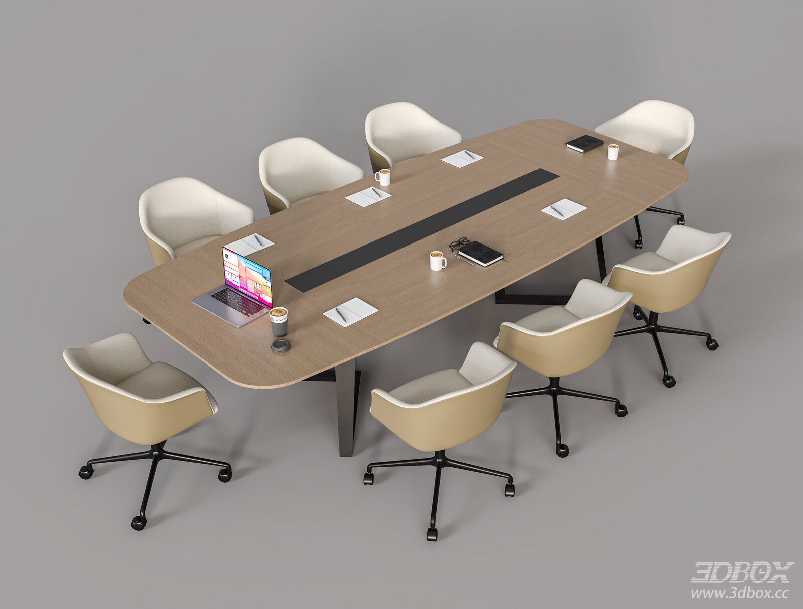 Modern Conference Table and Office Chairs