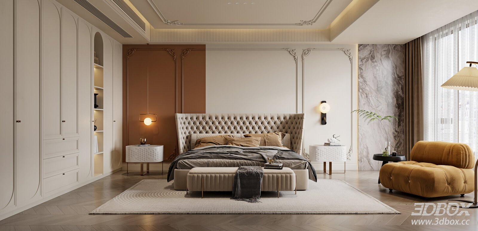 French - style Bedroom with Elegant Decor