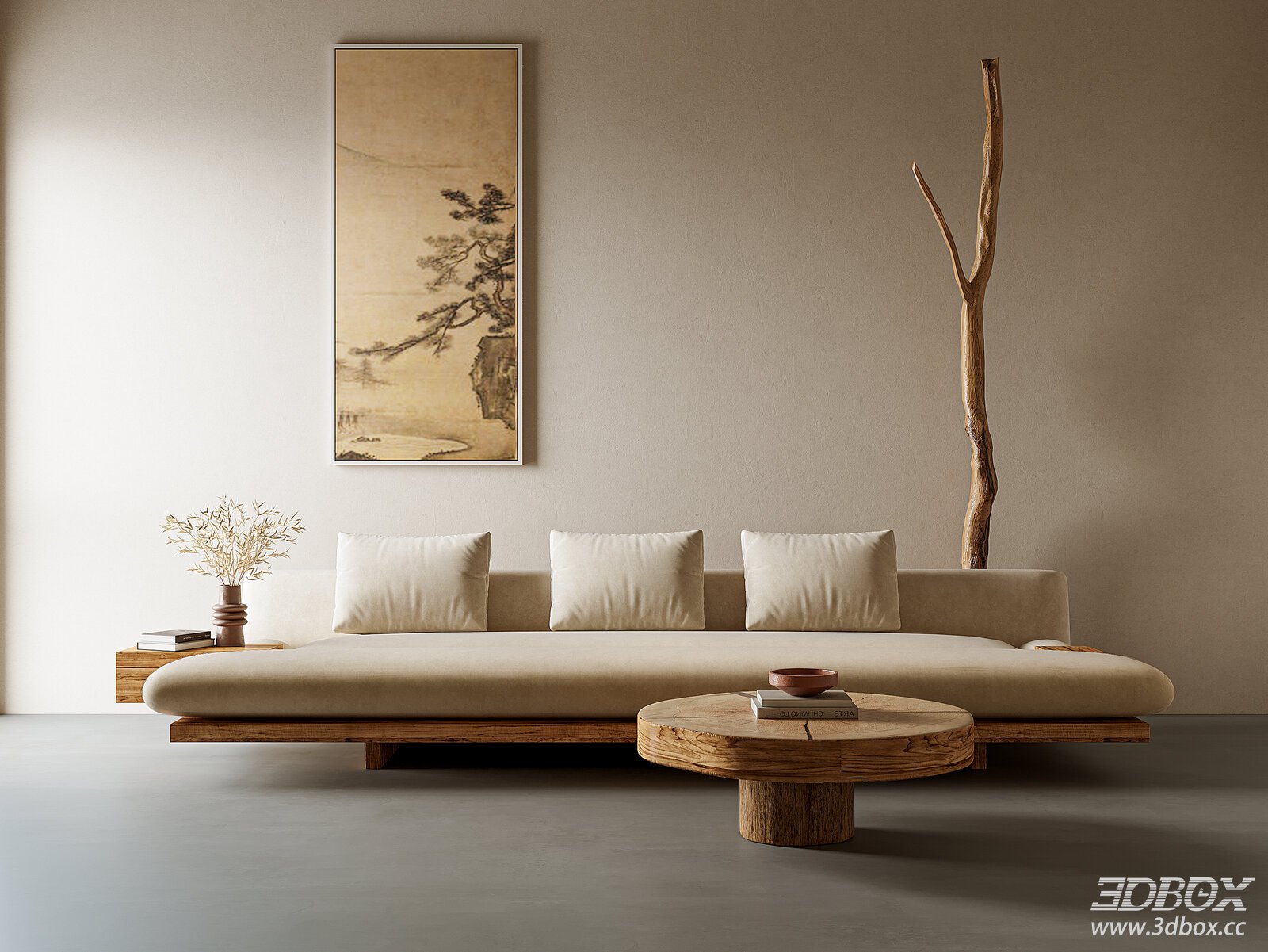 Wabi - Sabi Style Sofa and Coffee Table Set
