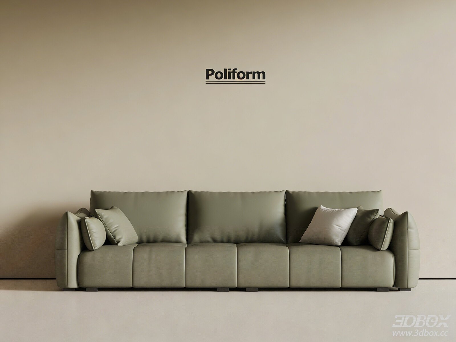Modern Three - seater Sofa with Pillows