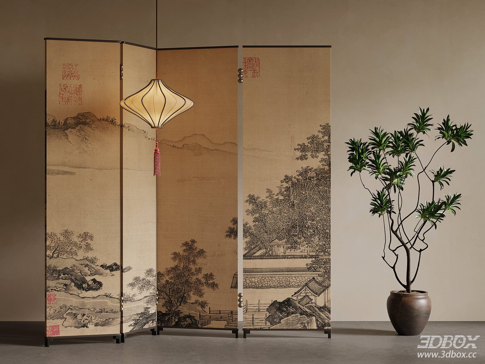 Chinese - style Room Divider with Song - style Aesthetics