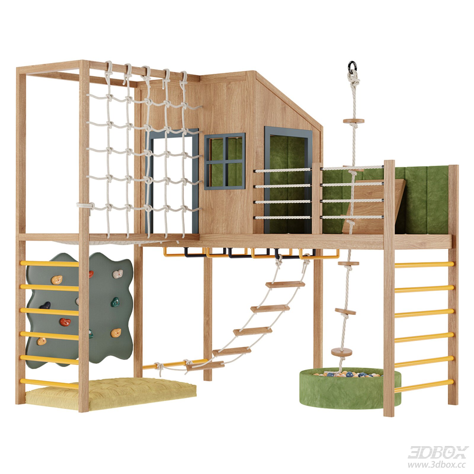 Modern Wooden Children's Play Structure