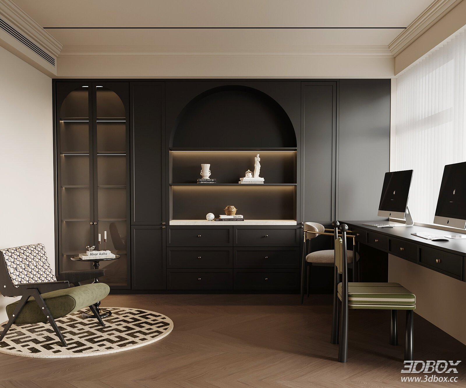 Mid - century Modern Study Room