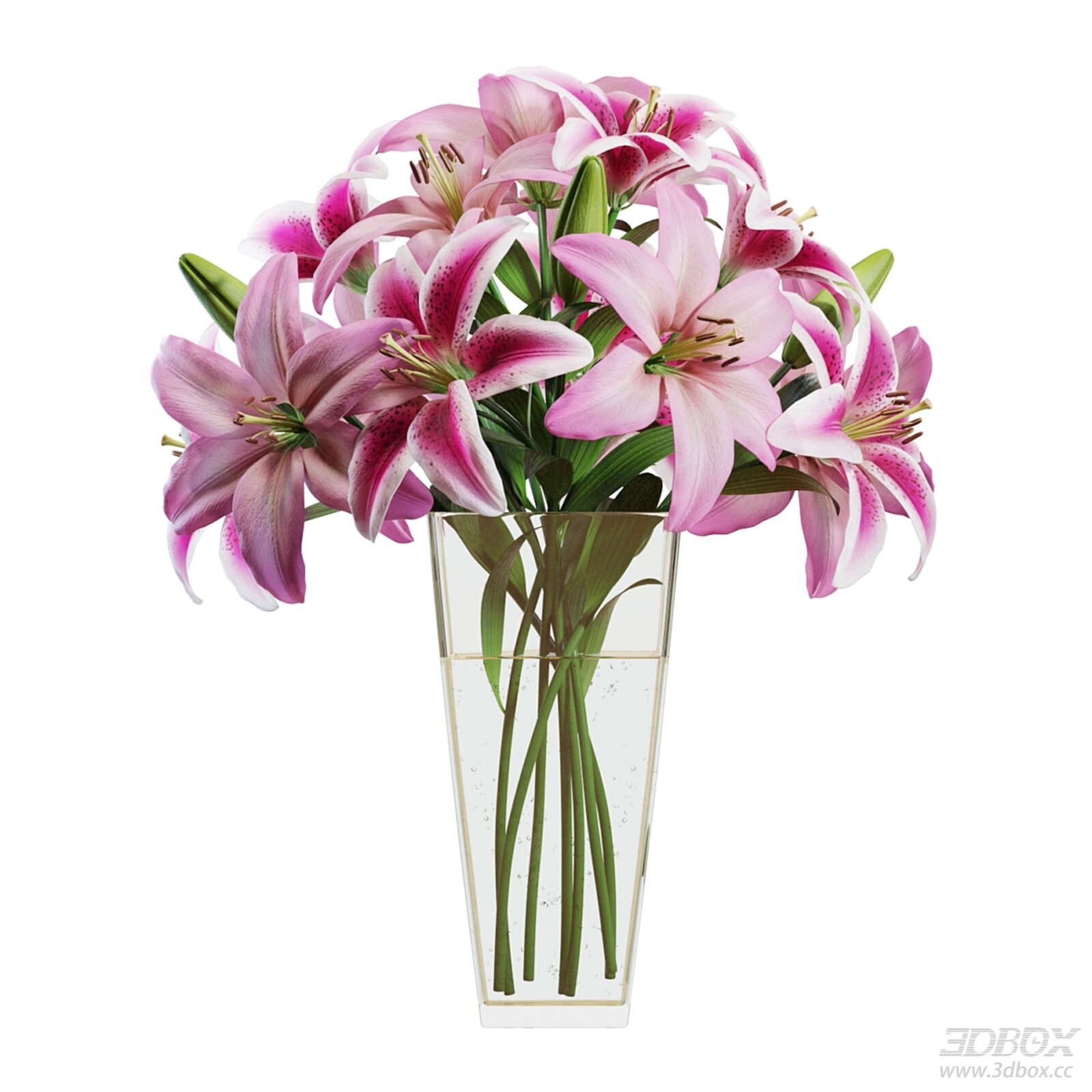 Pink Lily Bouquet in Vase
