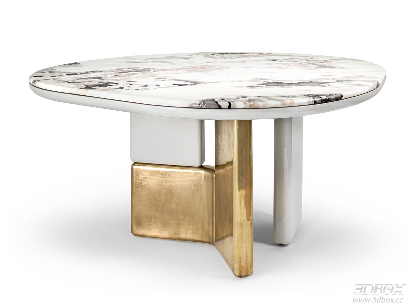 Modern Round Dining Table with Marble Top