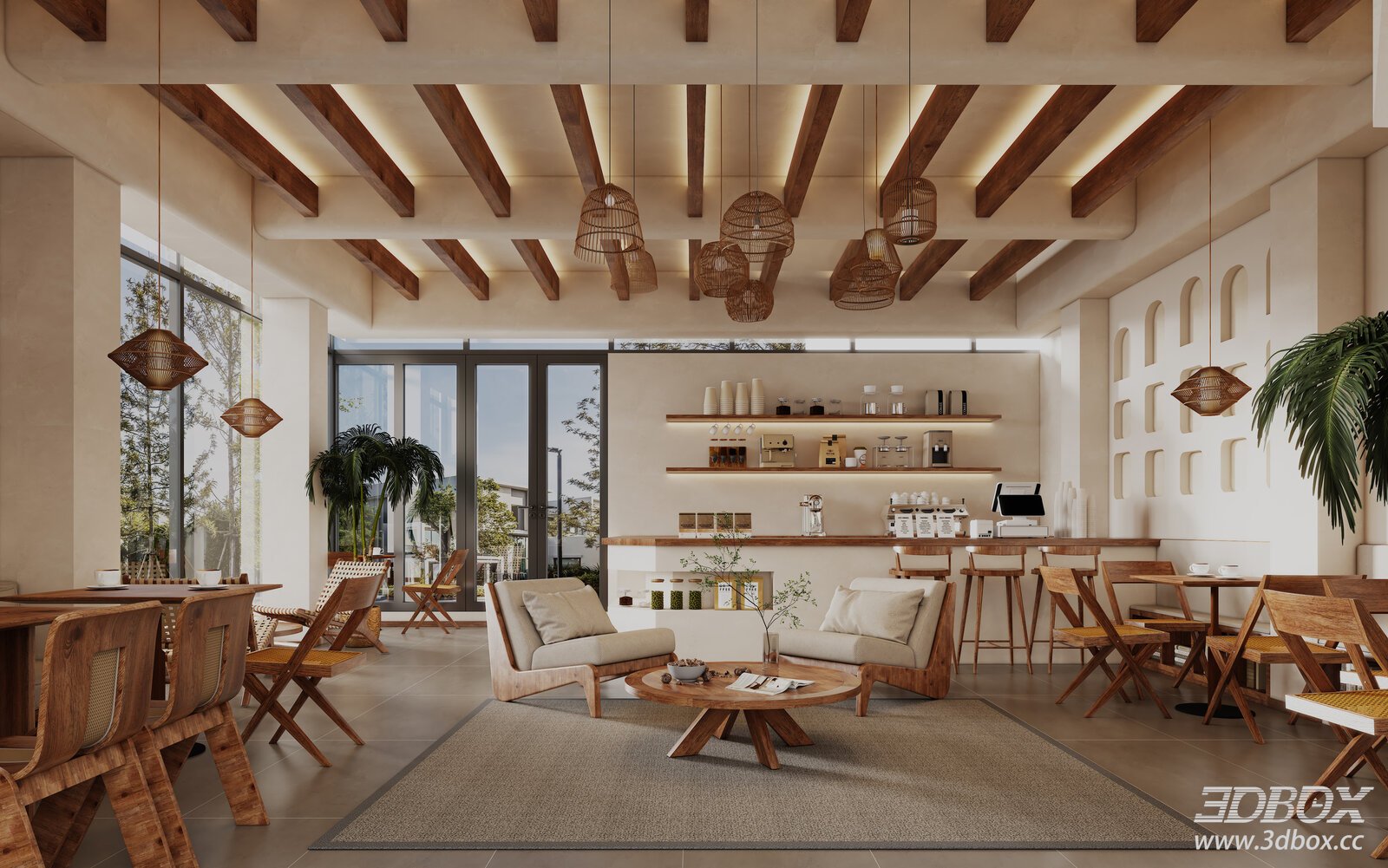 Rustic Wabi - Sabi Style Coffee Shop Interior