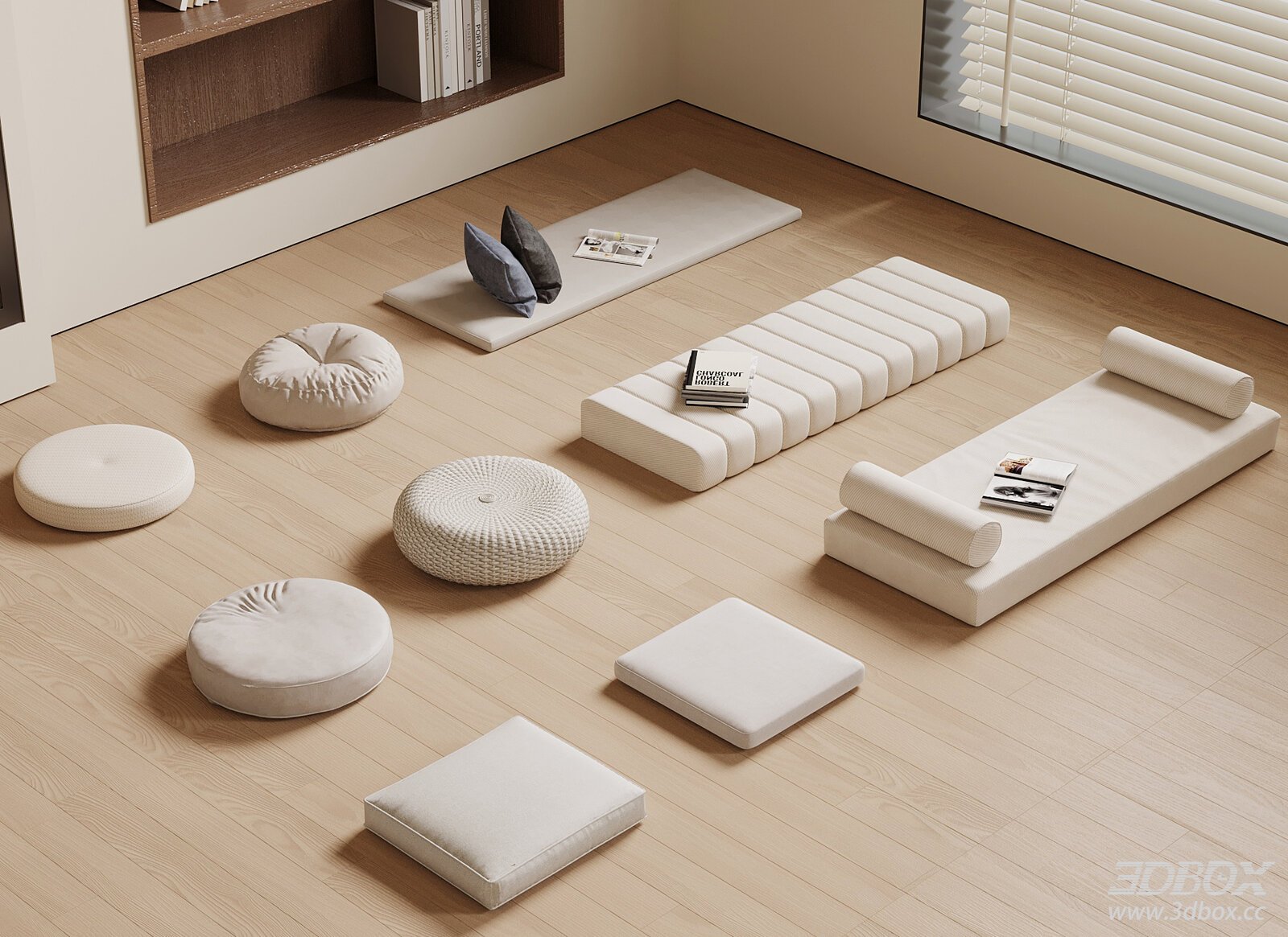 Minimalist Floor Cushions and Mats