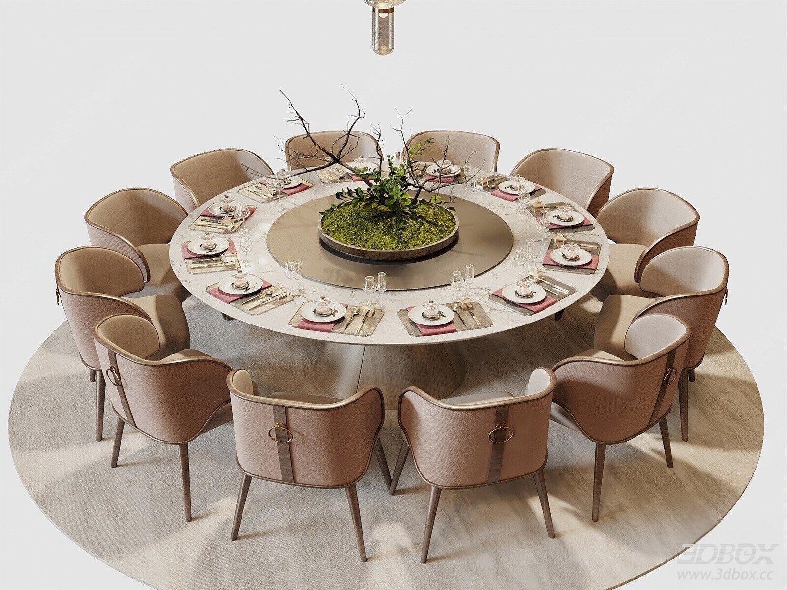 Chinese - style Round Dining Table and Chairs
