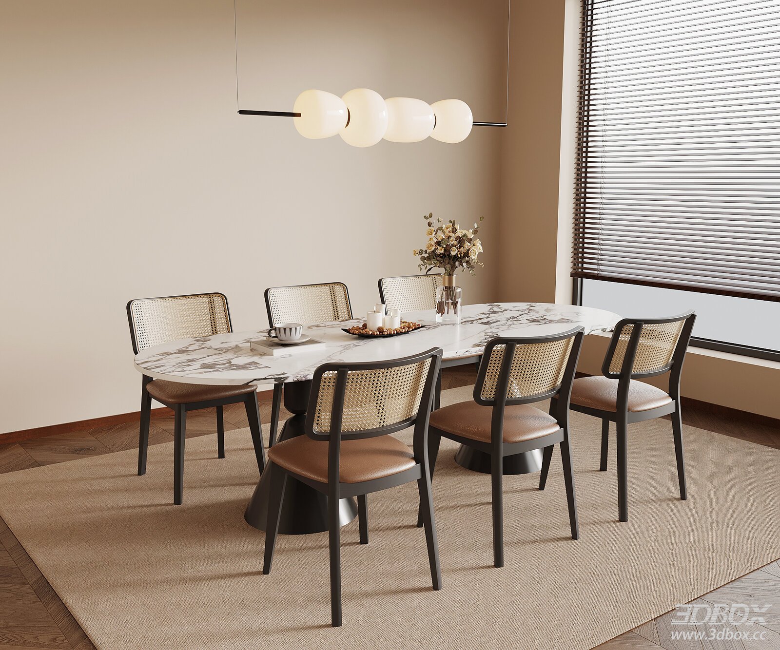 French Retro Dining Table and Chairs
