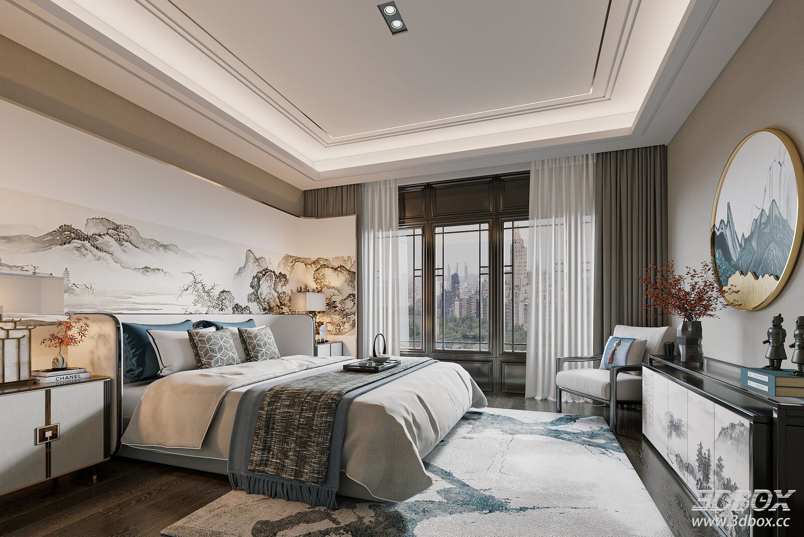 Chinese - style Bedroom with Elegant Decor