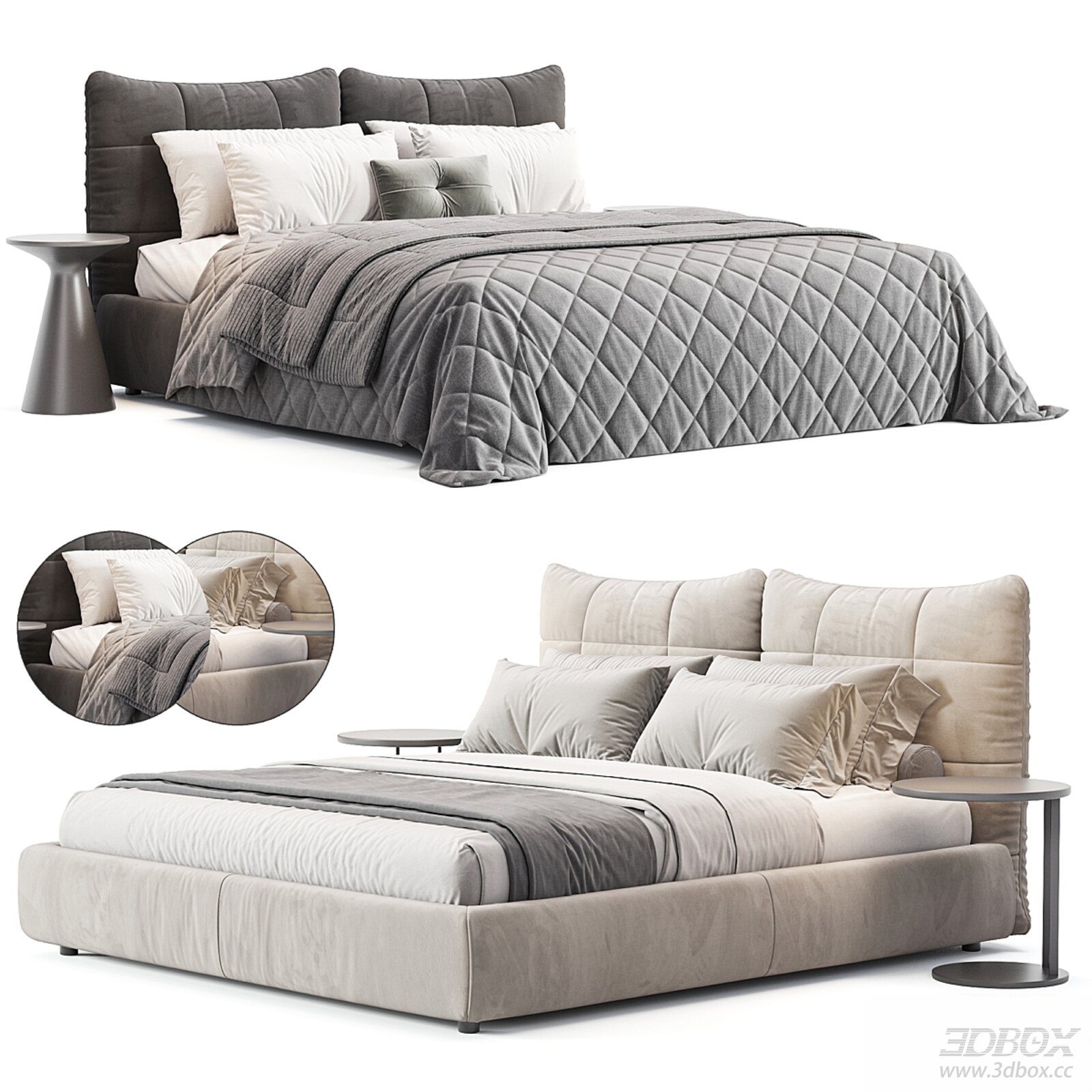 Contemporary Upholstered Double Bed