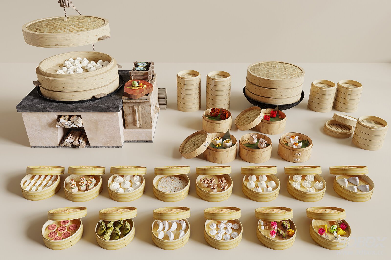 Chinese - style Steamed Food Set