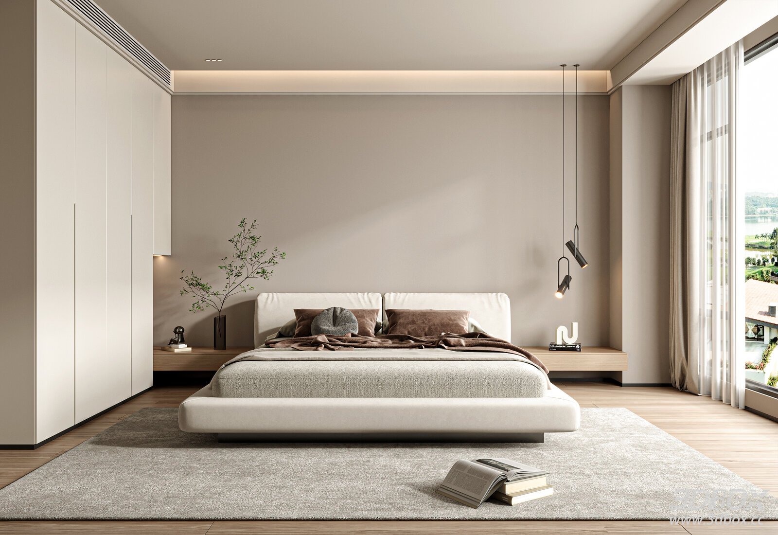 Modern Cream - style Bedroom